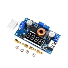 

DC 5a xl4015 digital led drive lithum battery charger module cc/cv usb step down buck converter with ampermeter voltimeter