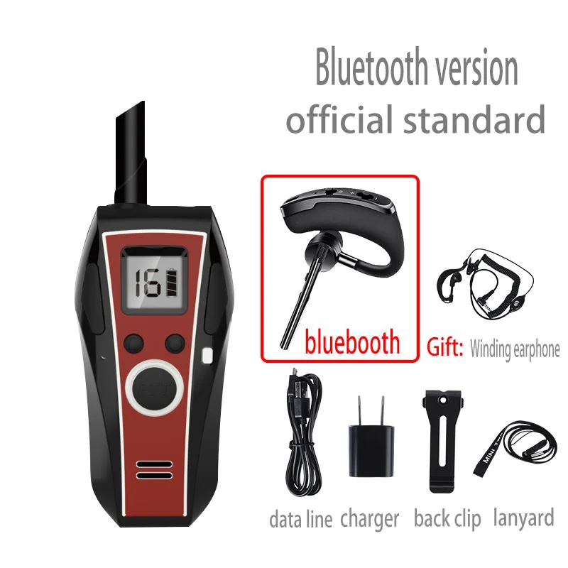 2 шт. мини bluetooth-рация беспроводная гарнитура мобильное Радио walkie Wurui профессиональная рация Портативные Мощные рации - Цвет: black
