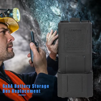 

Convenient 6xAA Battery Extended Storage Box Wear-resistant Carry Case Walkie Talkie Accessories for Baofeng UV5R UV5RB UV5RE