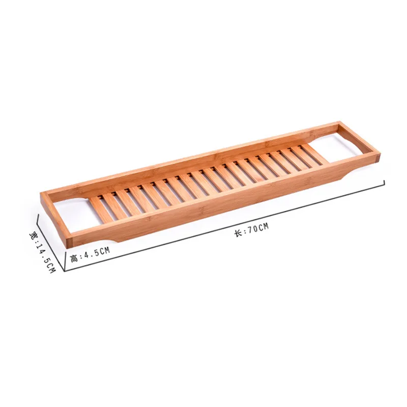 Bamboo extension antiskid bathroom multi function bathtub shelf toilet spa bath shelf bathtub tray accessories