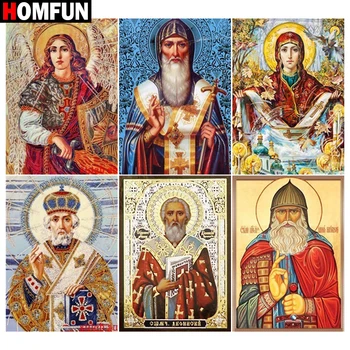 

HOMFUN Diamond Painting Full Square/Round Diamond "Religious figure" Pattern Embroidery Cross Stitch 5D Rhinestone Painting