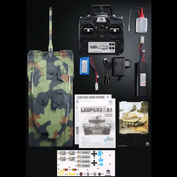 

1:16 German Leopard 2A6 Main Battle Tank 2.4G Remote Control Model Military Tank Sound Smoke Shooting Effect Metal Upgraded