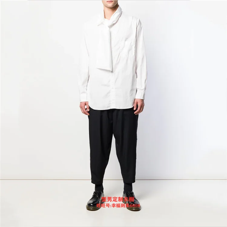 S~ 6XL! На заказ Модный Мужской Дикий европейский и американский Повседневный свободный был тонкий джемпер личность Молодежная рубашка