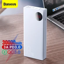 Baseus 30000mAh Power Bank USB Type C PD Powerbank Portable 30000 mAh External Battery Fast Charger For iPhone 12 Pro Max Xiaomi