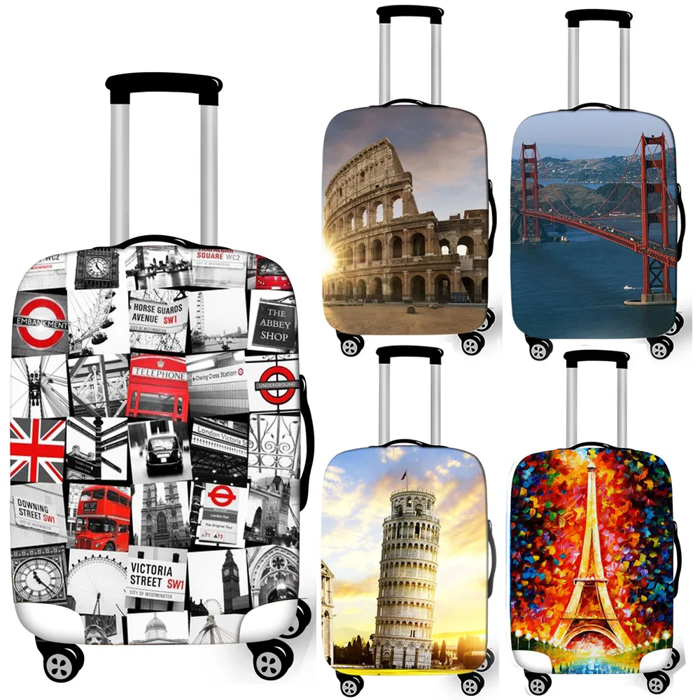 Cubierta de equipaje para viaje, cubierta protectora elástica antipolvo para maleta con ruedas, Torre Florencia/Colosseum|Accesorios de viaje| - AliExpress