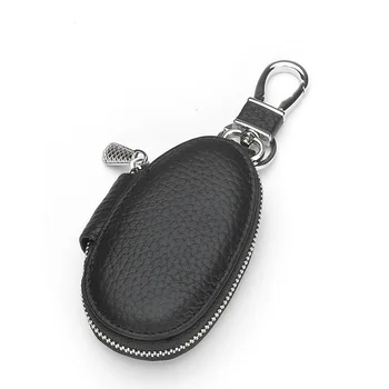 

Men Genuine Leather Key Holder Housekeeper Key Purse Unisex Car Key Wallets Buckle Women Key Case Bag Pouch Holder for gift