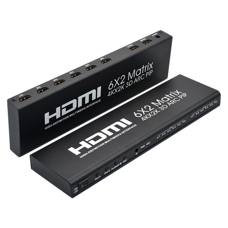 6X2 HDMI матрица Ultra 1080P HD 4K x 2K/30HZ HDR ARC Switch Splitter оптический SPDIF 3 5 мм o HIFI