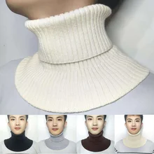 Mens Winter Fake Collar Scarf Detachable Shirt Collars Warm Scarve Winter Cycling Windproof Ruffles Knitted Headscarf Wrap Scarf