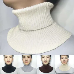 Mens Winter Fake Collar Scarf Detachable Shirt Collars Warm Scarve Winter Cycling Windproof Ruffles Knitted Headscarf Wrap Scarf