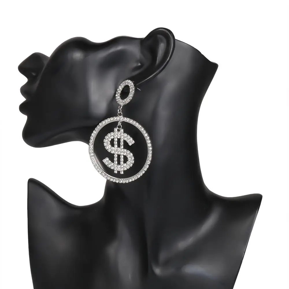 Ingemark Luxury Full Crystal Drop Earrings for Women Unique Big Geometric Round Dollars Shape Dangle Earring Jewelry Accessories Ingemark Luxury Full Crystal Drop Earrings for Women Unique Big Geometric Round Dollars Shape Dangle Earring Jewelry Accessories