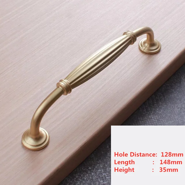 Handles Drawer Cabinet Furniture Kitchen Handles for Cabinet Knob Door Drawer Furniture Kitchen Pearl Golden Simplicity Hardware A4-128