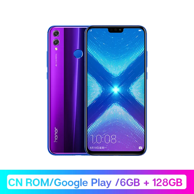 6GB128GB PhantomBlue Смартфон Google Play Honor 8X8 X с глобальной ПЗУ, 4 Гб ОЗУ, 64 ГБ/128 ГБ, Восьмиядерный процессор Kirin 710, 6,5 дюйма, 20 МП, двойная тыловая камера, мобильный телефон OTA Промокод: newyear1200/ Промокод: newyear600 - Цвет: 6GB128GB PhantomBlue