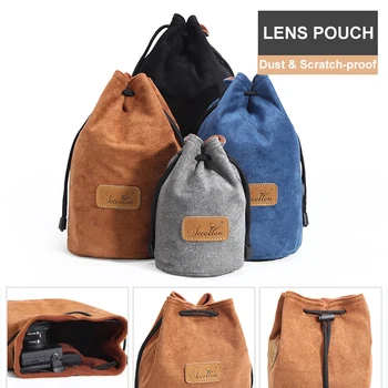 

Vintage Velvet Fleece DSLR Bag Drawstring Bag Lens Pouch Protection Camera Dust-proof Scrach-proof for Canon Nikon Sony Pentax