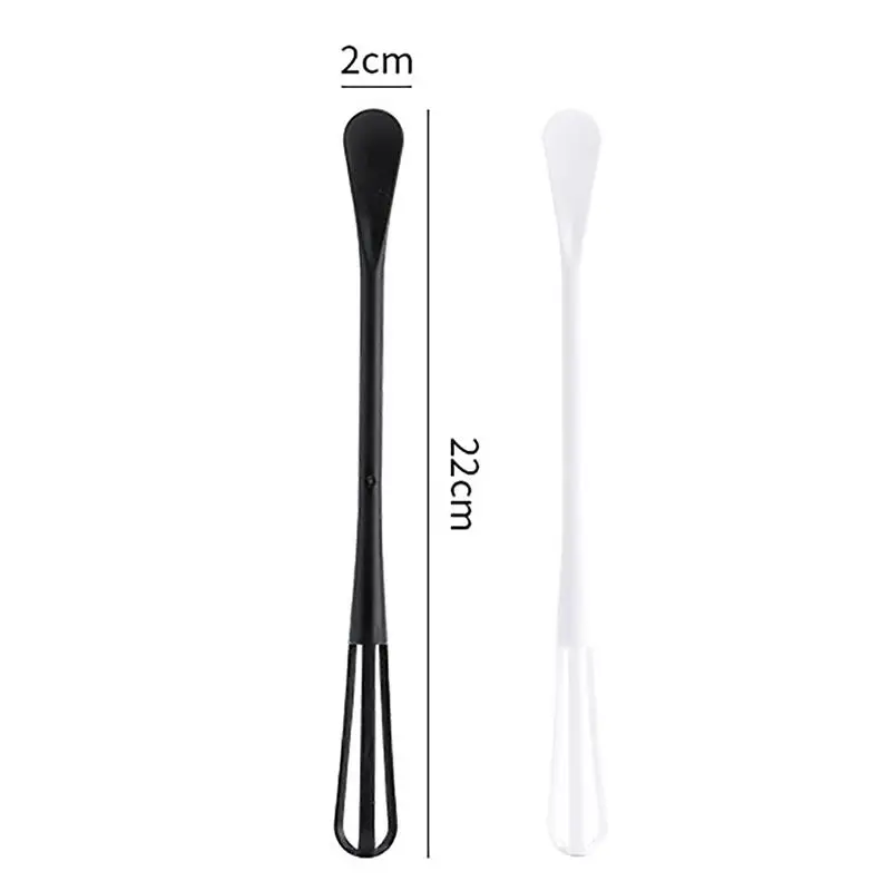Kapmore 1pc Egg Whisk Plastic Mini Multifunctional Egg Beater Kitchen Utensil With Teaspoon Tools Accessories 2 Colors egg beater