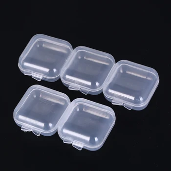 

New 5Pcs/Set Mini Clear Plastic Sample box Sealing Up Pot Face Cream Container Portable Make Up Jar Small Box 35*35*18mm