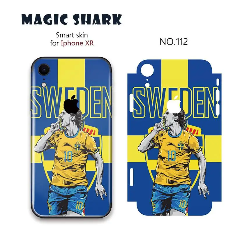 Magic Shark Football Super Star Spain Germany French Film Sticker for iPhone XR Ultra Thin Back Case Cover for iPhone XR - Цвет: 112
