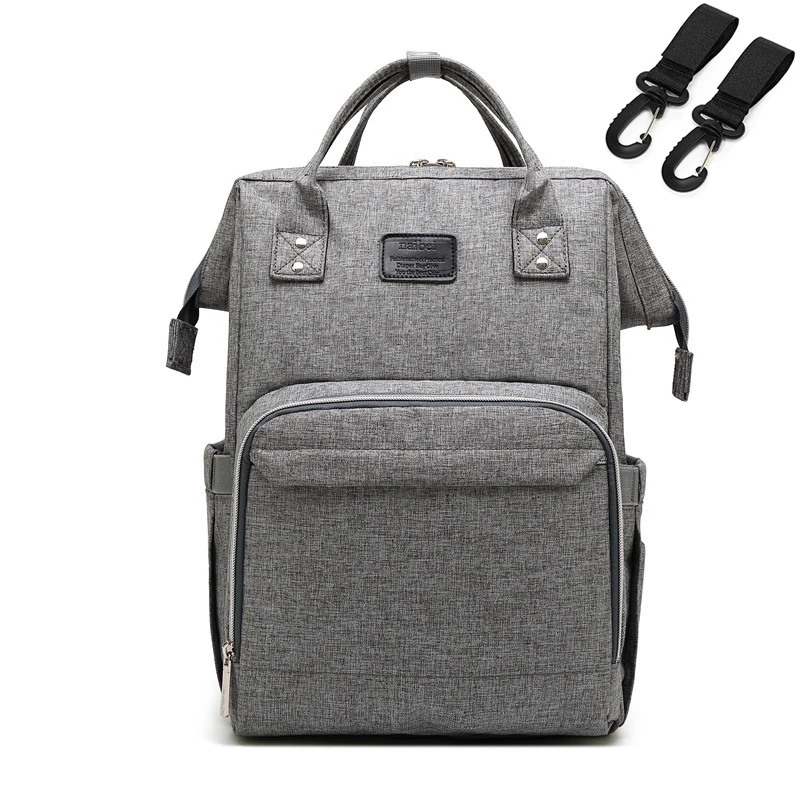 Модная сумка для подгузников для мам, большая сумка для кормления, рюкзак для путешествий, дизайнерская сумка для коляски, Детская сумка, уход за ребенком, подгузник - Цвет: light gray
