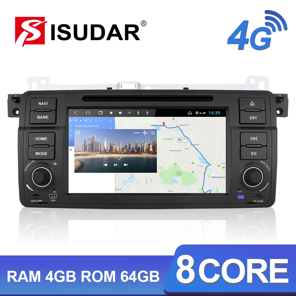  Isudar H53 4G Android 1 Din Auto Radio For BMW/E46/M3/Rover/3 Series Car Multimedia DVD GPS 8 Core 