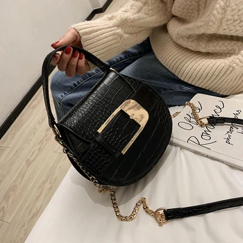 

Stone Pattern PU Leather Crossbody Bags For Women 2020 Small Chain Handbag Small Bag Ladies Designer With Handle