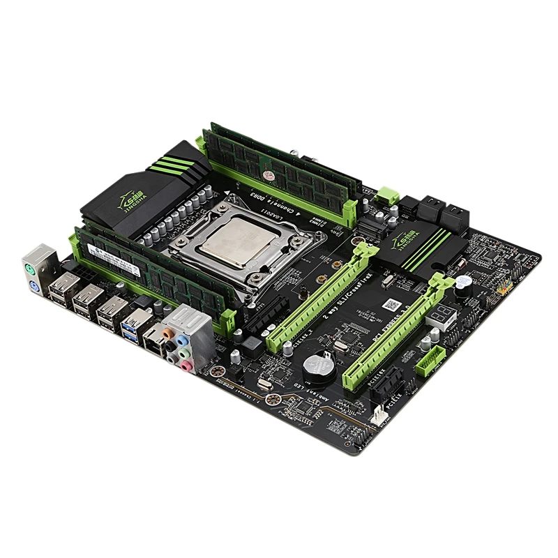 X79 LGA2011 материнская плата комбинированный комплект с E5-2660 C2 cpu 4X4GB 16GB DDR3 ram 4-Ch 1333Mhz PCI-E NVME M.2 SSD слот