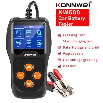 

KONNWEI KW600 Car Battery Load Tester 12V 100-2000 CCA Professional Automotive Alternator Digital Analyzer Voltage Test Tool