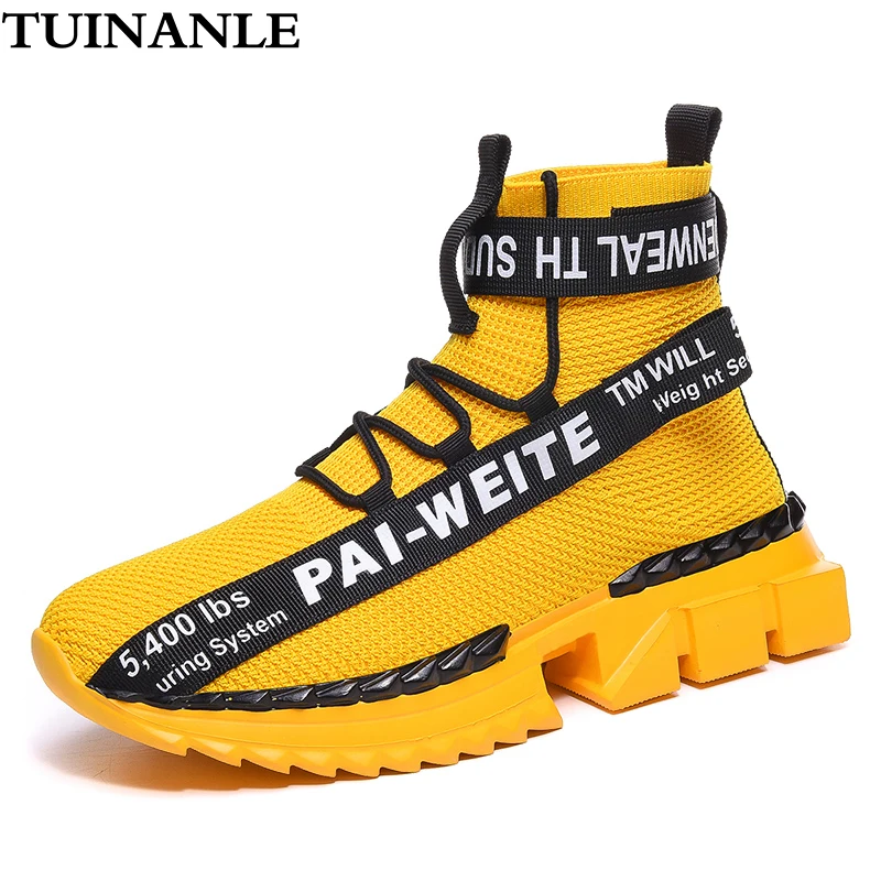 Sneakers Women Plus-Size Shoes 46-Light Yellow White Breathable Walking Fashion Lover