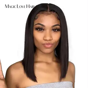 

Magic Love Short Bob Wigs 13x6 Lace Front Human Hair Wigs Brazilian Glueless Lace Frontal Wig With Baby Hair Full Wig
