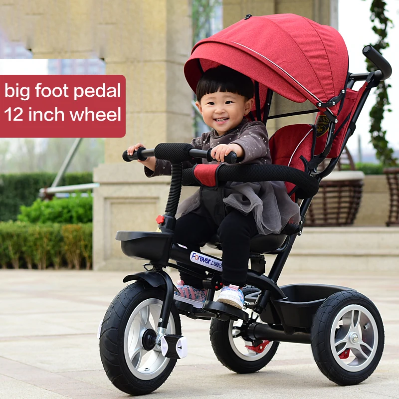 Детский трехколесный велосипед с большим колесом, 12 дюймов, детская коляска, складной велосипед, переносной светильник, детский велосипед, Pram1-6years для младенцев
