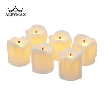 

6Pcs/Set Flameless LED Candle Vivid Black Wick LED Tealight Decoration for Home/Wedding/Party Battery Powered Votive Candles