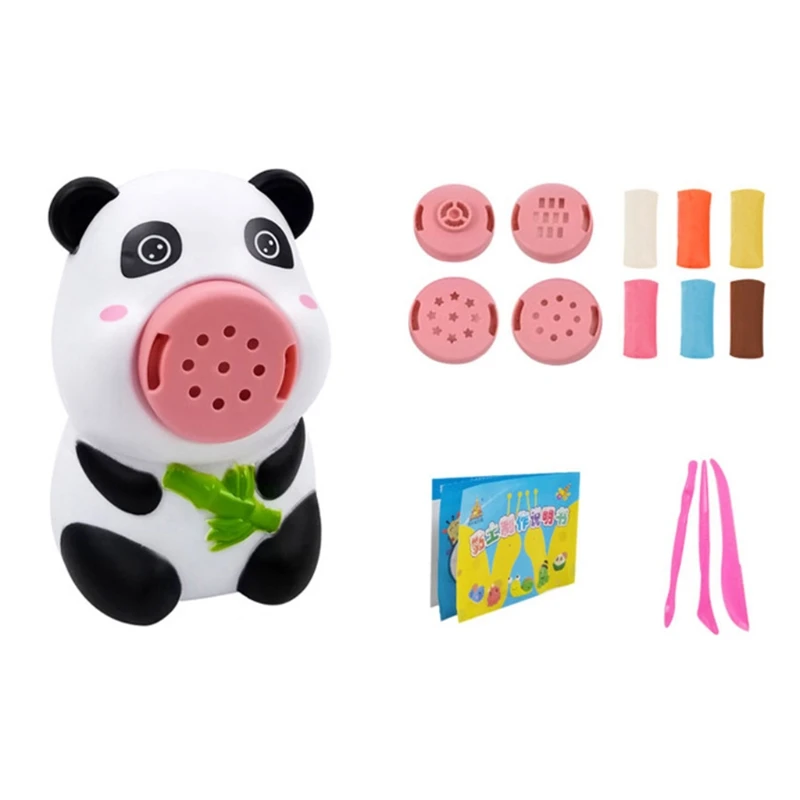 

Cute Bear Noodles Maker 3D Clay Mold Set DIY Non Toxic Plasticine Modeling Toy