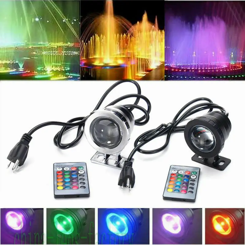 10W 15W Underwater RGB Aquarium Light LED Floodlight Outdoor Waterproof Spotlight Lamp for Fountain Swim Pool Pond US / EU Plug flood lamp