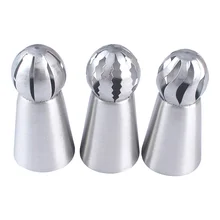 Ball Shape Icing Nozzle Durable Tips Modelling Kitchen Tool Cake Decoration DIY Portable Pastry Flower Stainless Steel