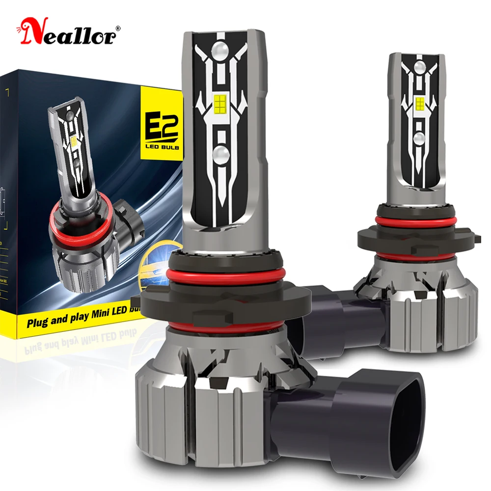 2x9005 HB3 9006 HB4 H8 H9 H11 H4 H7 9012 HIR2 светодиодный ные лампы Противотуманные фары 6500K белый