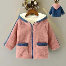 Детское пальто, хлопок, детская теплая зимняя одежда для маленьких девочек, милые однотонные ветрозащитные пальто, верхняя одежда с капюшоном, куртка, manteau
