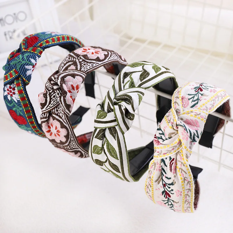 EthnicFlowerRibbonKnotHairbandHandmadeHeadbandcustomizedHairAccessories.jpg