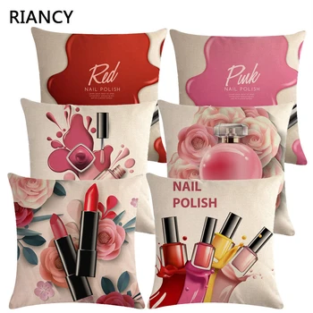 

1 Pcs Nail Polish Pattern Cotton Linen Throw Pillow Cushion Cover Car Home Sofa Bed Decorative Pillowcase Funda Cojin 40643