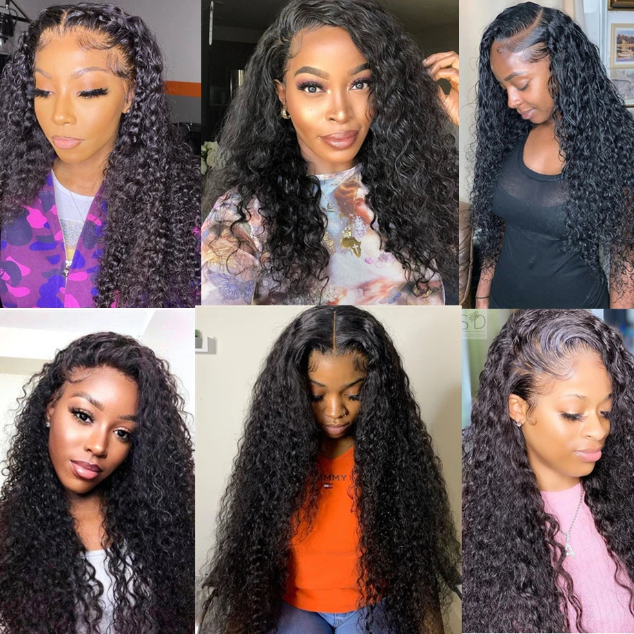 30 40 Inch Deep Wave Frontal Wig Human Hair 13x4 Curly Lace Front Wig Full Transparent HD Lace Water Wigs 180 Density Brazilian 5