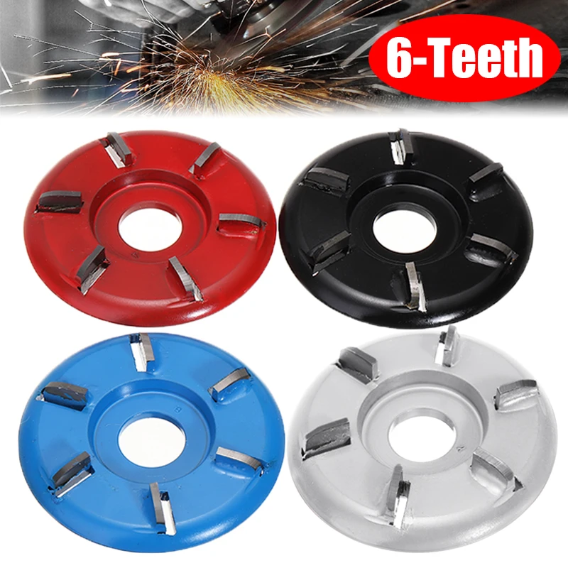 6 Teeth Wood Carving Disc Tool for Diameter 22mm Angle Grinder Attachment for Woodworking Root Carving