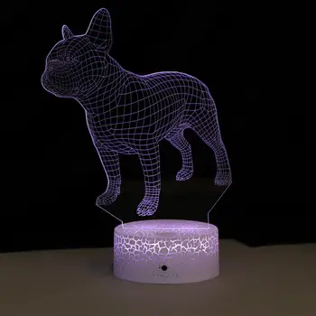 

Bulldog Design Night Light 3D LED Acrylic Table Lamp Remote Control Bedside Light Desktop Lamp