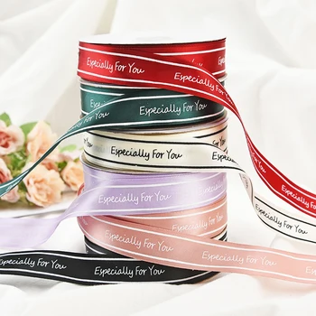 

25MM 50Yard "Especial For You"Polyester Ribbon for Wedding Christmas Party Decorations DIY Bow Craft Ribbons Card Gifts Wrapping