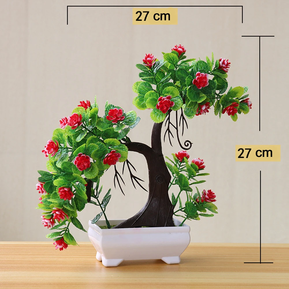 Hotel Office Bonsai Potted Decoration Artificial Plants Small Tree Home Fake Flower Wedding Ornaments Garden Display Desktop