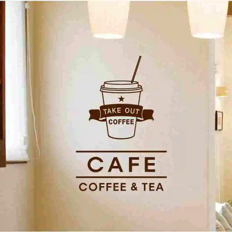 Coffee Sticker Food Decal Cafe Poster Vinyl Art Wall Decals Pegatina Quadro Parede Decor Mural Coffee Sticker