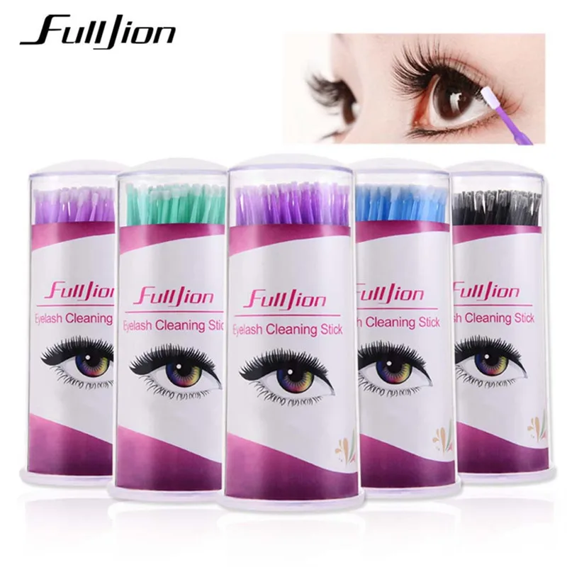 

Fulljion 100Pcs/Pack Disposable Makeup Brushes Individual Lash Removing Tools Swab Micro brushes Eyelash Extension Tools