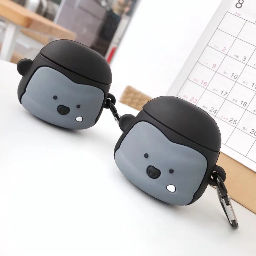 Мультяшная обезьяна Bluetooth наушники Чехлы для Apple AirPods мягкая Зарядка Наушники Чехлы для Airpods защитный мультяшный чехол