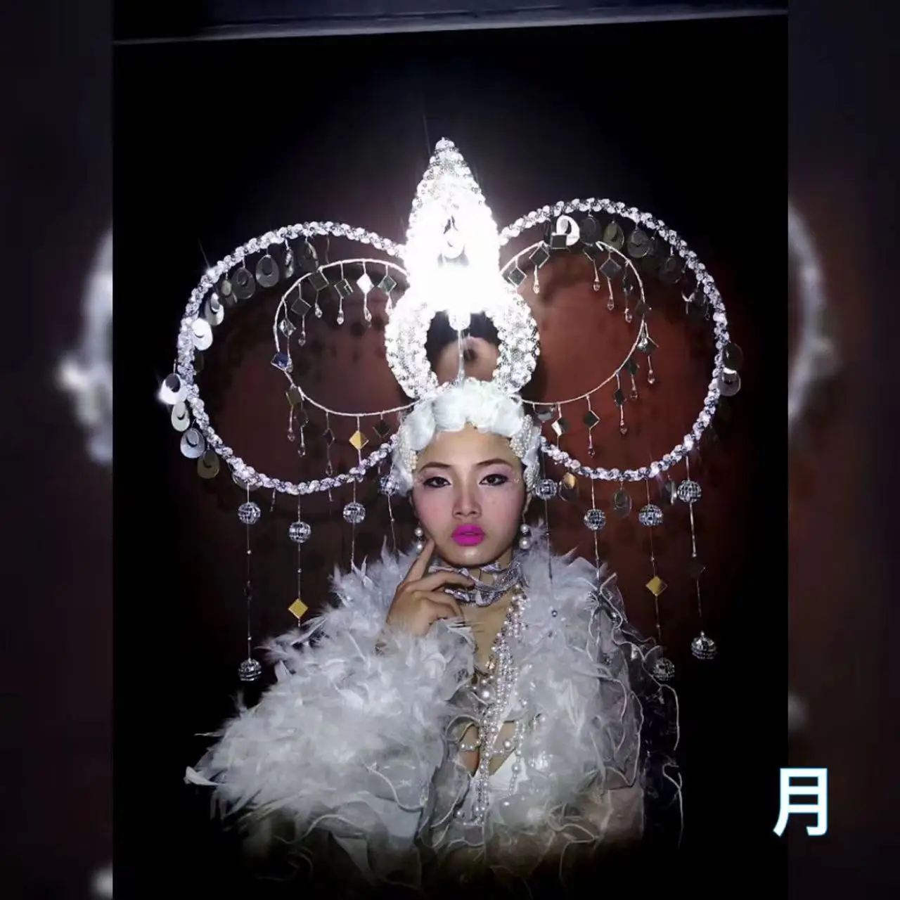

Club Stage Wear Led light luminous White party Christmas and New Year ice goddess costume