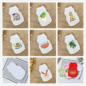 

White Pet Cat Clothes Summer Cat Vest Catoon T Shirts Costume Clothes for Small Dog Chihuahua Puppy Clothes for Kitty 525230