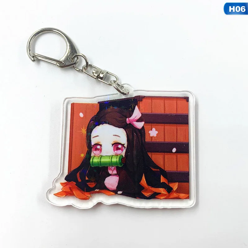 KEY5271H06 Аниме демон убийца: Kimetsu no Yaiba акриловый брелок для ключей Косплей Аниме Подарки - Цвет: KEY5271H06