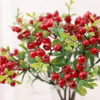 

11Pcs Fake Short Stem Christmas Fruit Christmas Fruit Length Simulation Foam Pomegranate for Wedding Home Artificial Plants