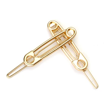 

1 Pair New Pin Design Gold Color Metal Hair Clips Hairpins Hairwear Accessories Fashion Jewelry Headwear Wedding accessories