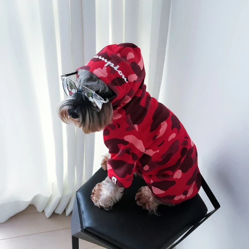 Осенне-зимняя обувь новая камуфляжная куртка пуховая куртка прилив бренд Толстая стеганая собак Тедди для питомца для собаки права борьба одежда